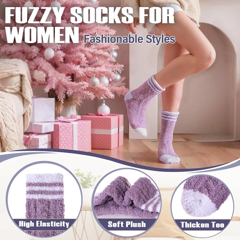 ANTSANG Womens Fuzzy Socks Fluffy Slipper Cozy Cabin Winter Soft Fleece Warm Comfy Thick Christmas Gift Socks - Image 4